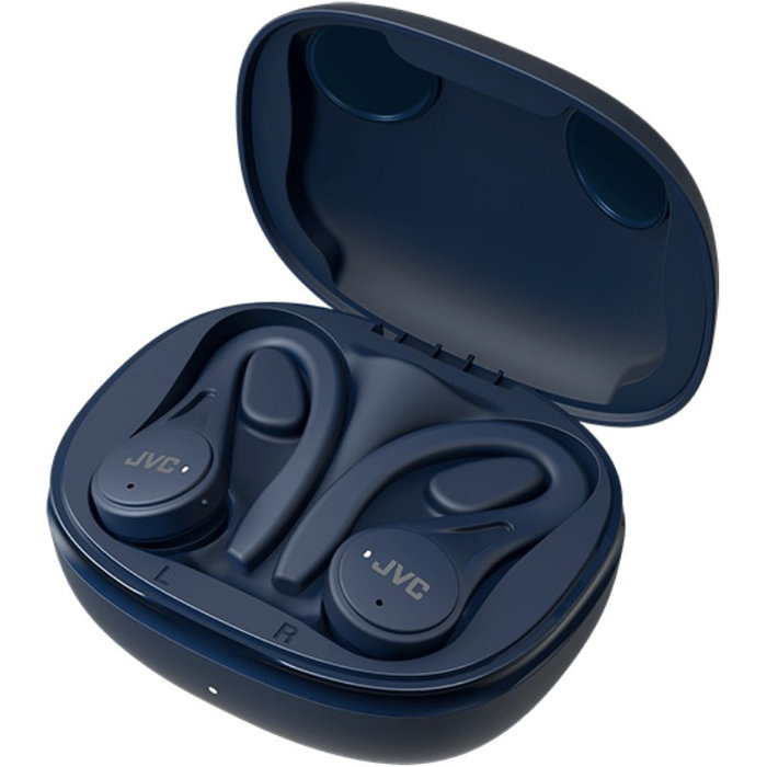JVC HA-EC25T Auriculares Deportivos TWS con Gancho de Oreja, Azul